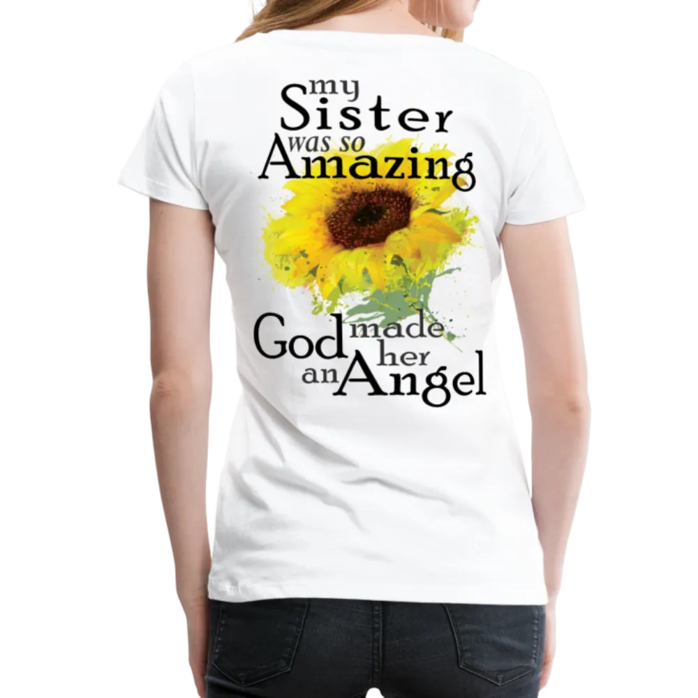 Sister Amazing Angel Sunflower Women’s Premium T-Shirt
