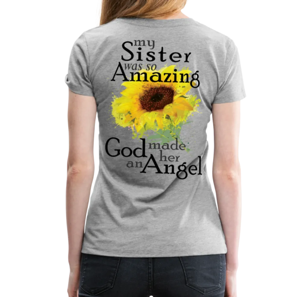 Sister Amazing Angel Sunflower Women’s Premium T-Shirt