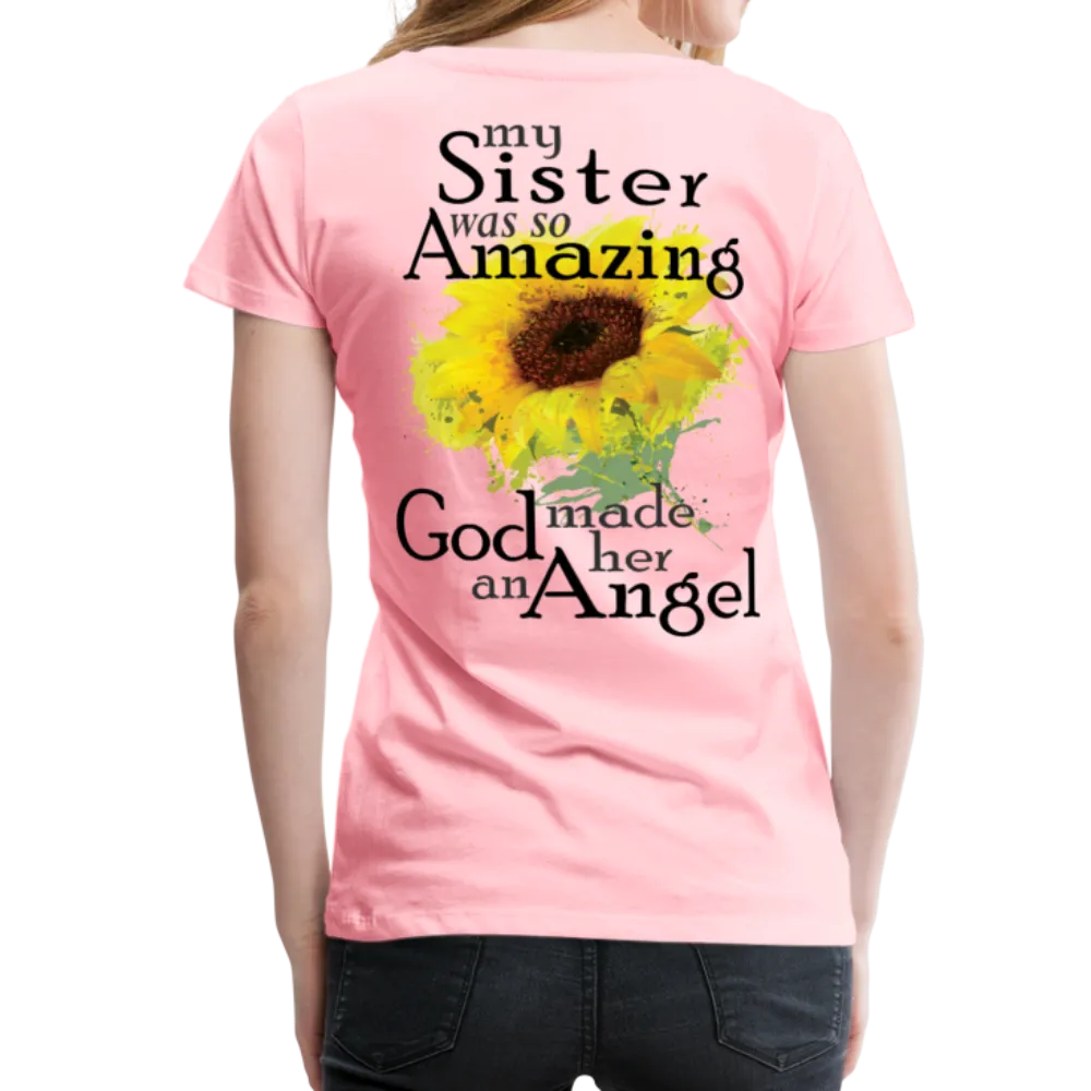 Sister Amazing Angel Sunflower Women’s Premium T-Shirt