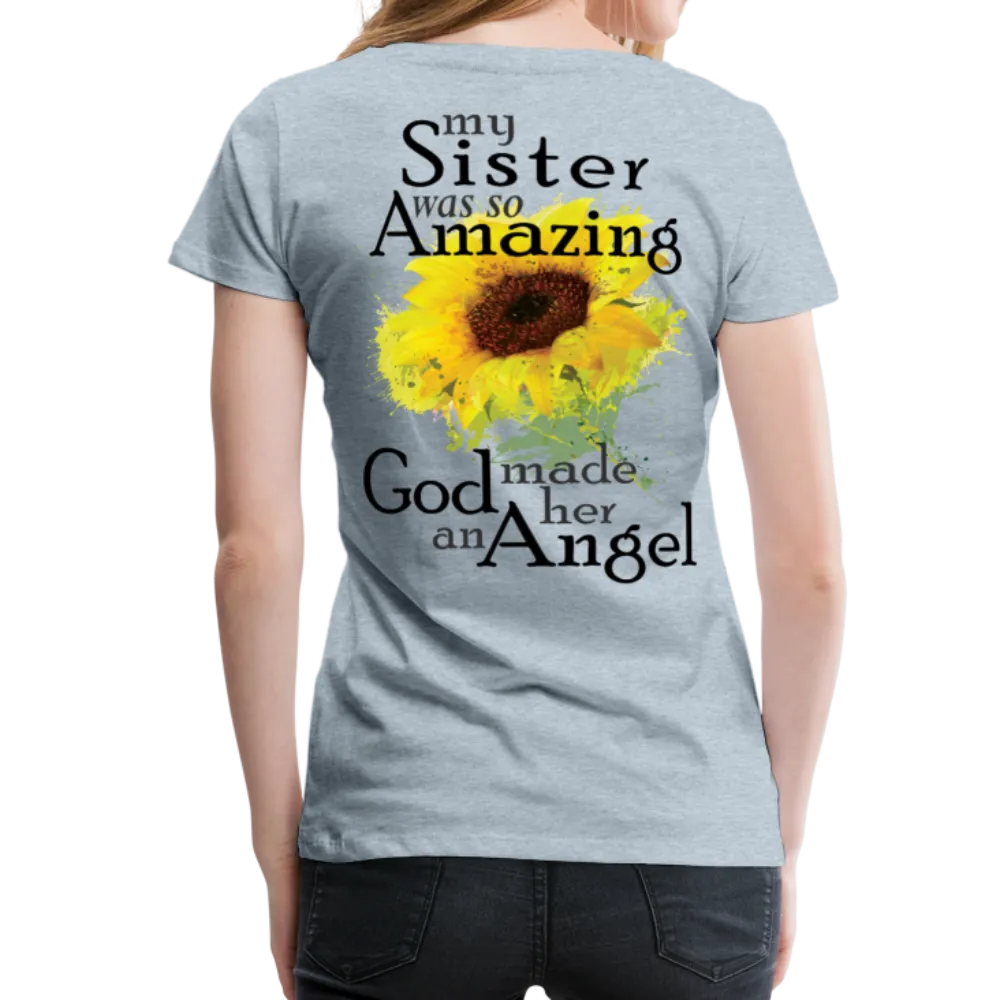 Sister Amazing Angel Sunflower Women’s Premium T-Shirt