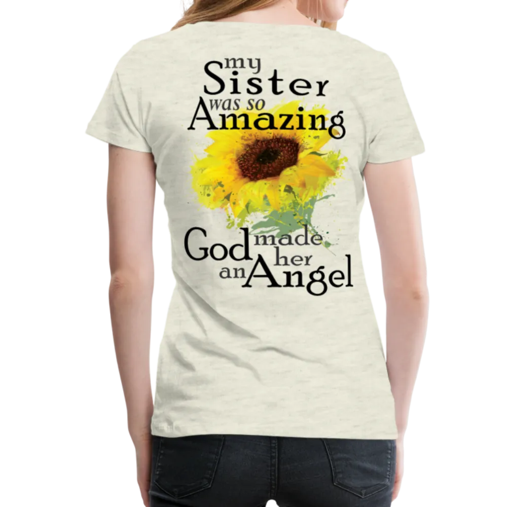 Sister Amazing Angel Sunflower Women’s Premium T-Shirt