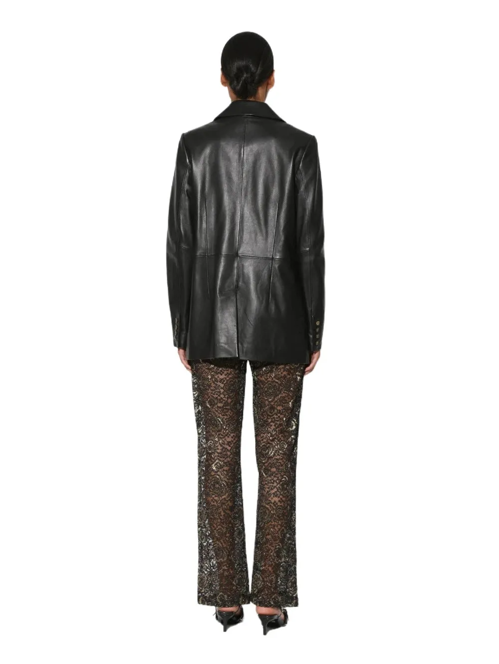 Sleek Modern Leather Blazer for Women