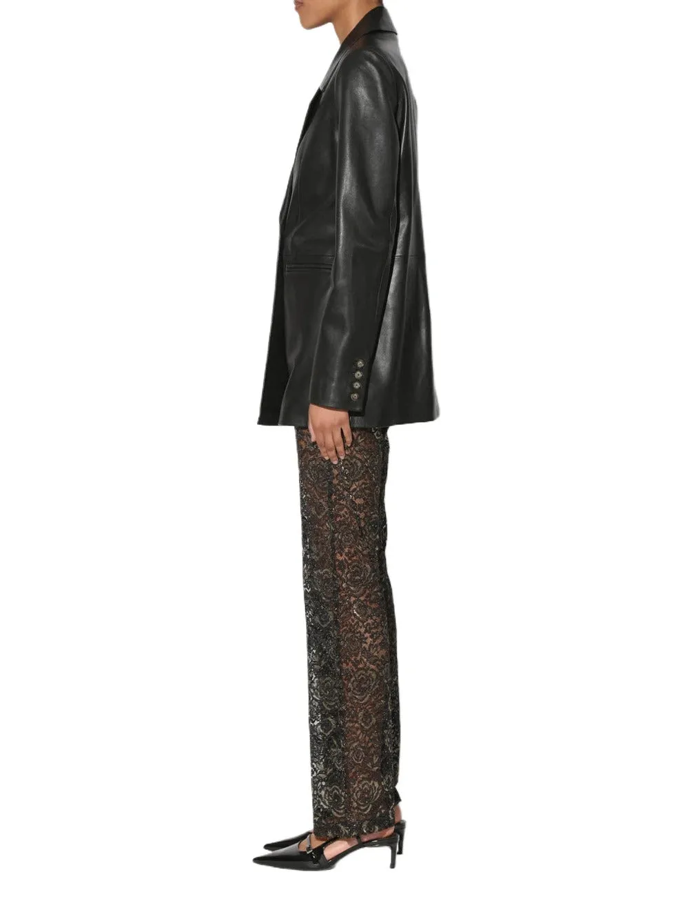 Sleek Modern Leather Blazer for Women