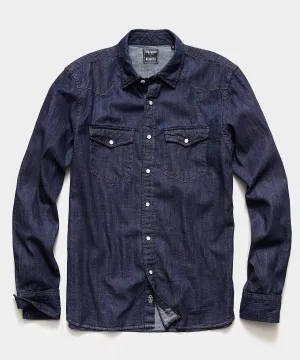 Slim Fit Denim Western Long Sleeve Shirt