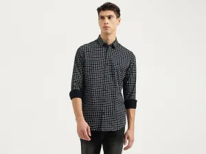 Slim Fit Spread Collar Checkered Shirts
