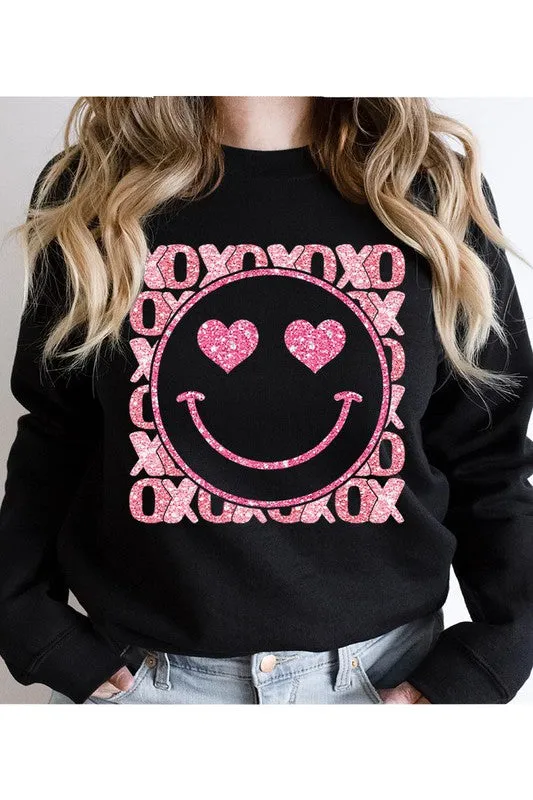 SMILEY FACE UNISEX FLEECE SWEATSHIRT