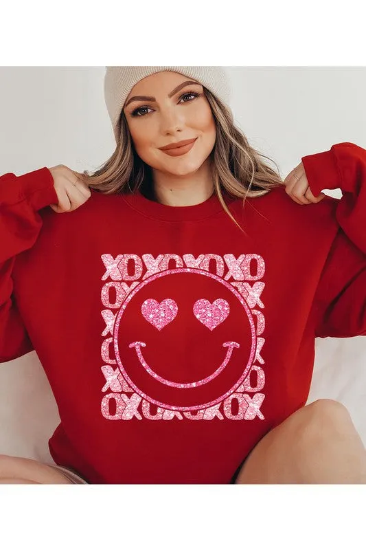 SMILEY FACE UNISEX FLEECE SWEATSHIRT