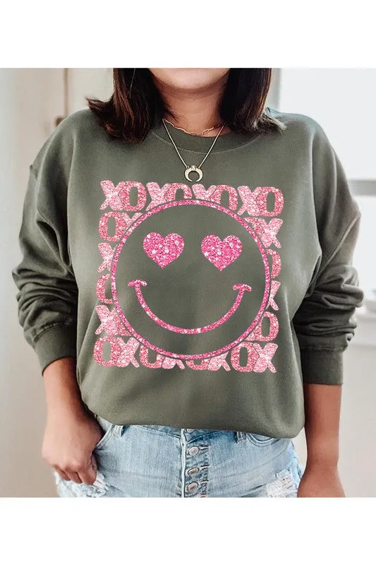 SMILEY FACE UNISEX FLEECE SWEATSHIRT