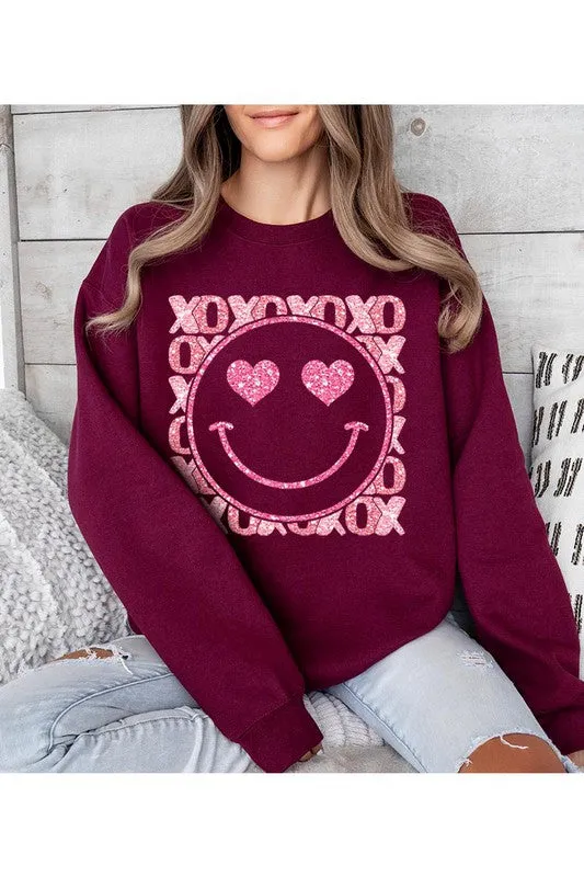SMILEY FACE UNISEX FLEECE SWEATSHIRT