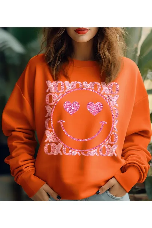 SMILEY FACE UNISEX FLEECE SWEATSHIRT