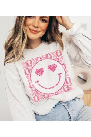 SMILEY FACE UNISEX FLEECE SWEATSHIRT