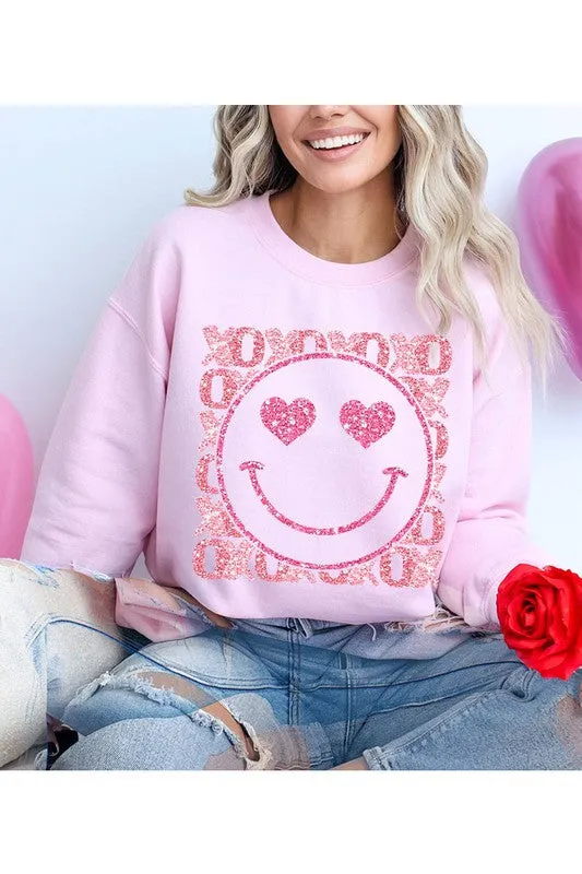 SMILEY FACE UNISEX FLEECE SWEATSHIRT