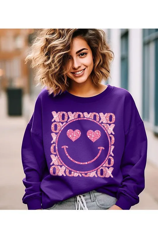 SMILEY FACE UNISEX FLEECE SWEATSHIRT