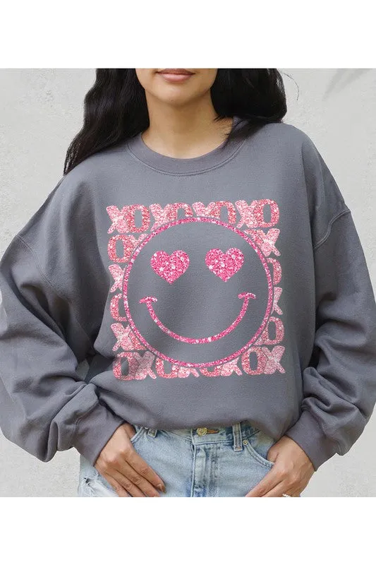 SMILEY FACE UNISEX FLEECE SWEATSHIRT