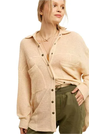 Soft Thermal Knit Shacket Top