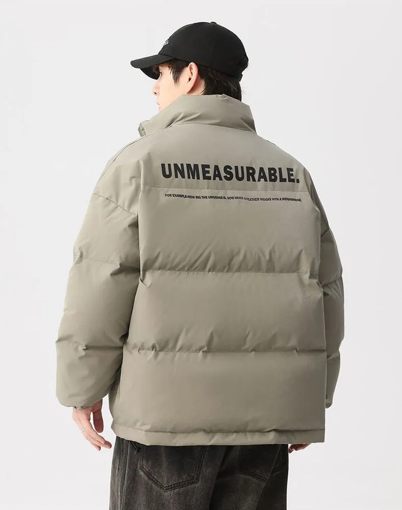 Solid and Stylish Relaxed-Fit Puffer Jacket with Stand-Up Collar