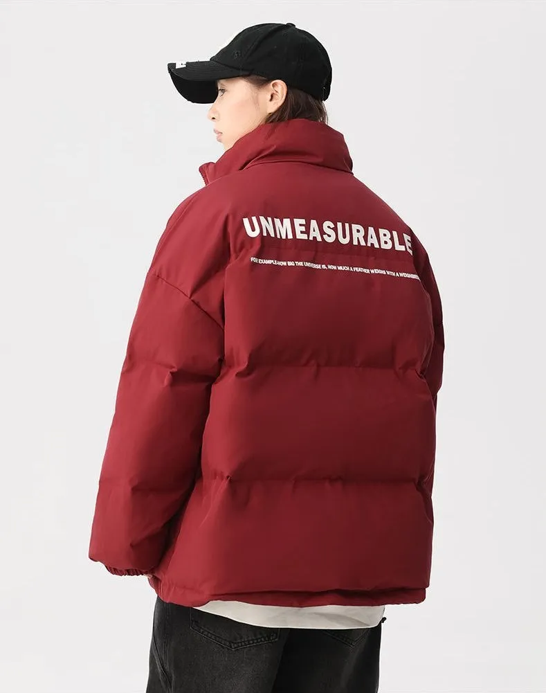 Solid and Stylish Relaxed-Fit Puffer Jacket with Stand-Up Collar