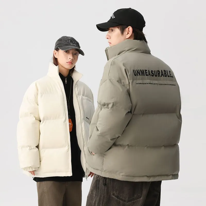 Solid and Stylish Relaxed-Fit Puffer Jacket with Stand-Up Collar