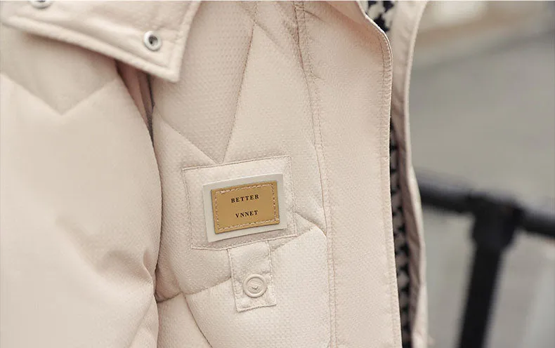 Solid Thickened Quilted Puffer Coat with Full Zip Closure