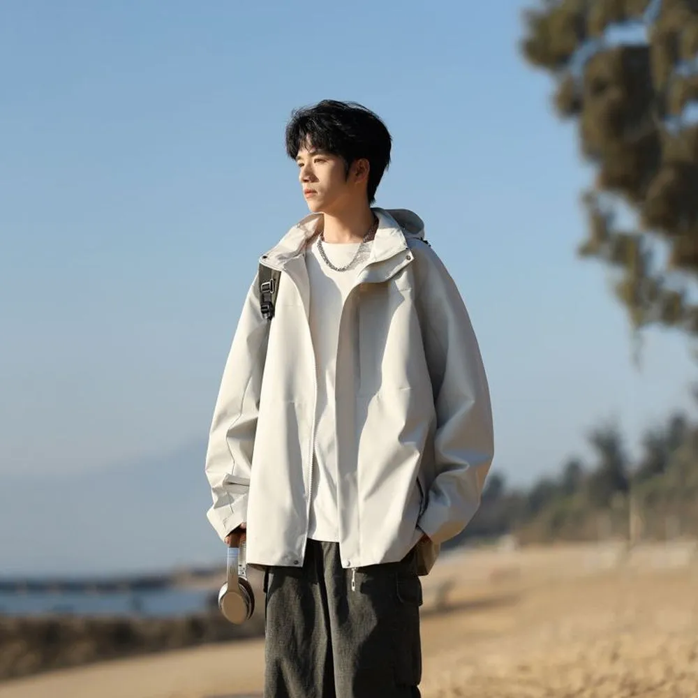 Solid Windproof Raincoat for Outdoor Adventures