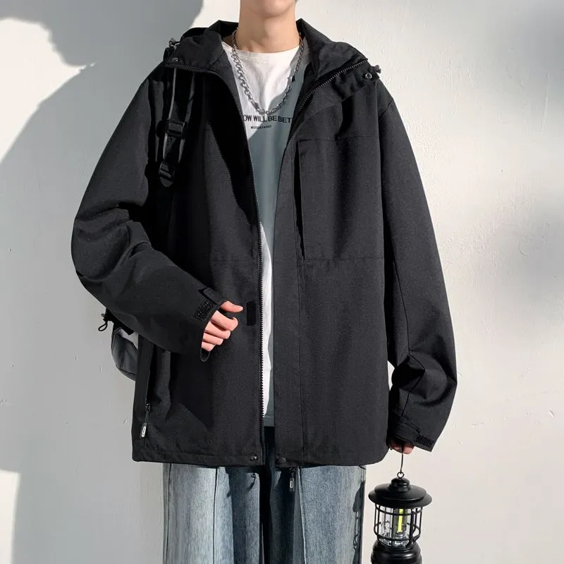 Solid Windproof Raincoat for Outdoor Adventures