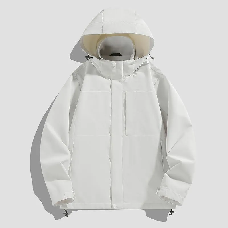 Solid Windproof Raincoat for Outdoor Adventures