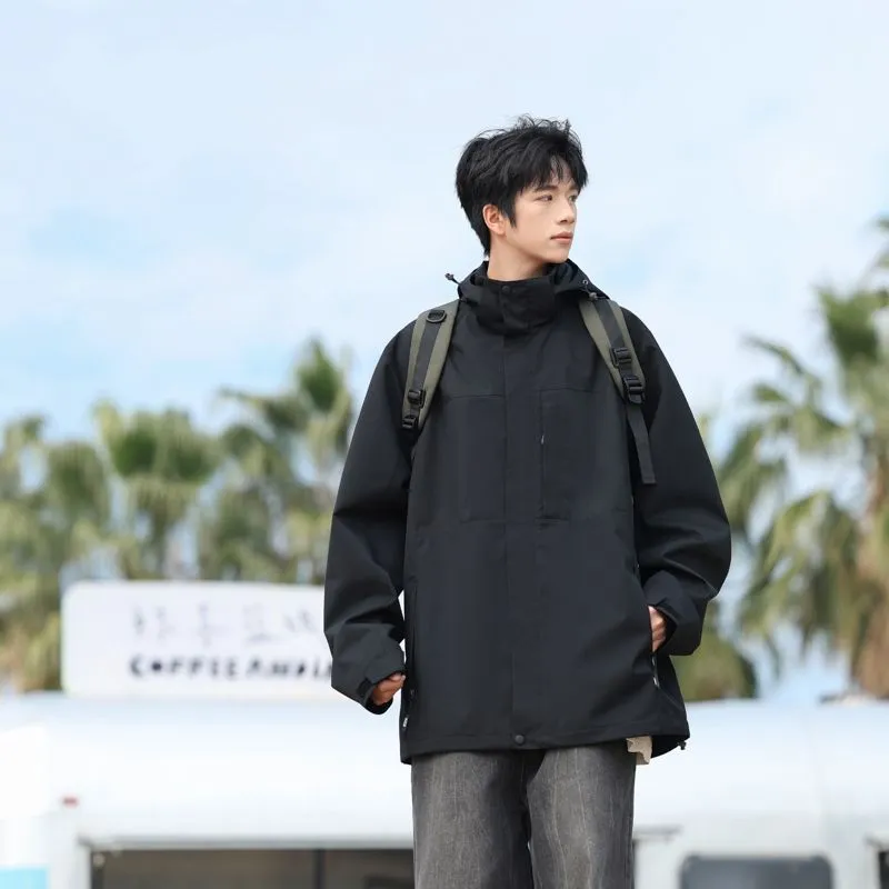 Solid Windproof Raincoat for Outdoor Adventures