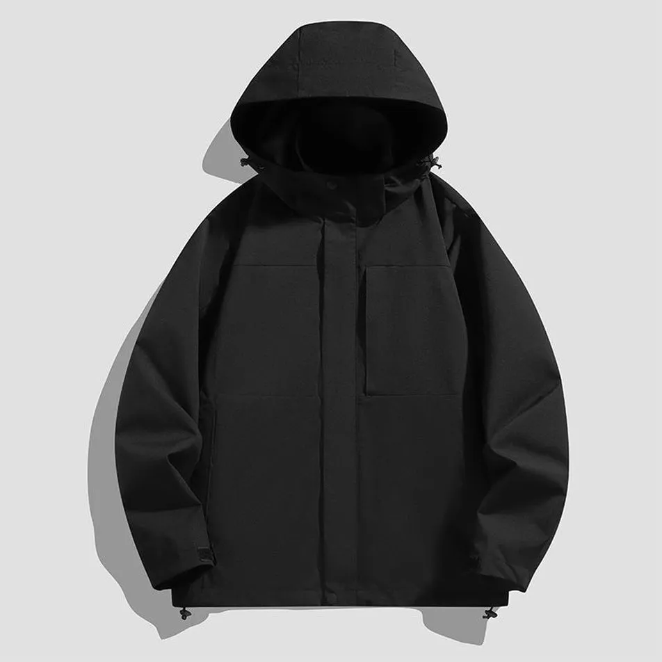 Solid Windproof Raincoat for Outdoor Adventures