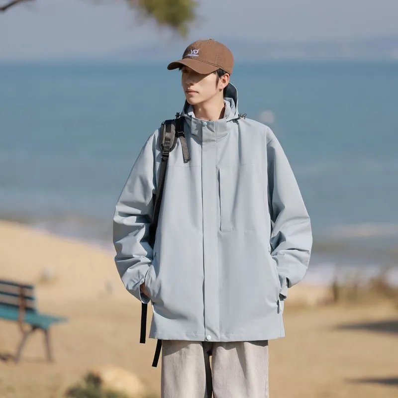Solid Windproof Raincoat for Outdoor Adventures