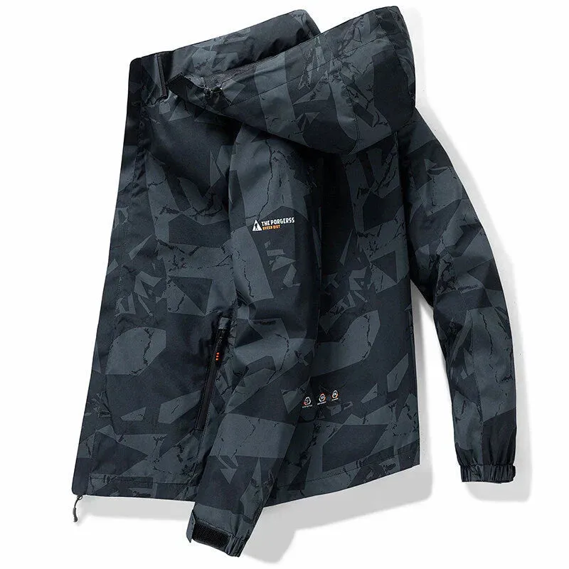 Sporty Daniel Ski Jacket, Waterproof, Zip-Up, Letter Print