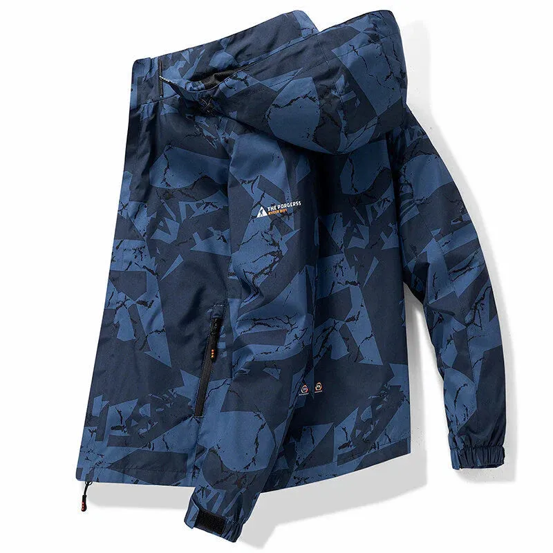 Sporty Daniel Ski Jacket, Waterproof, Zip-Up, Letter Print