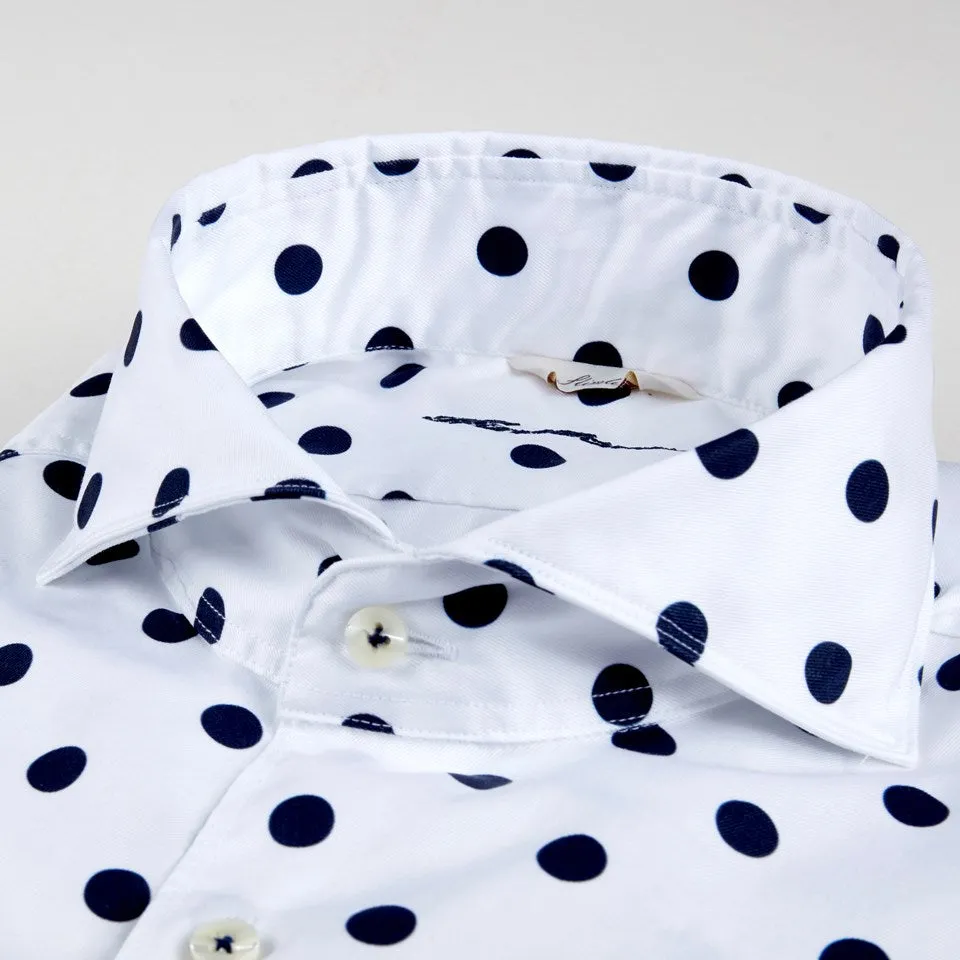 STENSTROMS- Polka Dot Casual Fitted Body Shirt