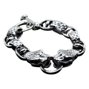 Sterling Silver Anaconda Snake Men's Bracelet