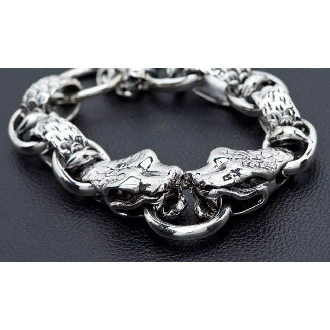 Sterling Silver Anaconda Snake Men's Bracelet
