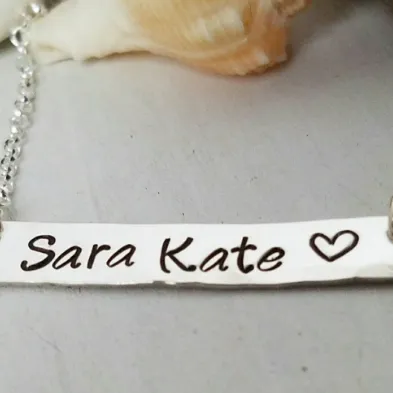 Sterling Silver Name Bar Necklace