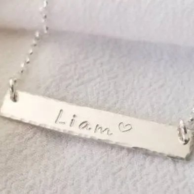 Sterling Silver Name Bar Necklace