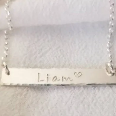 Sterling Silver Name Bar Necklace