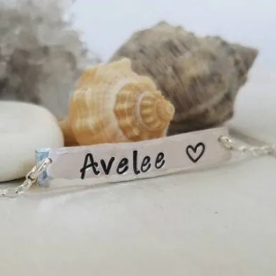 Sterling Silver Name Bar Necklace