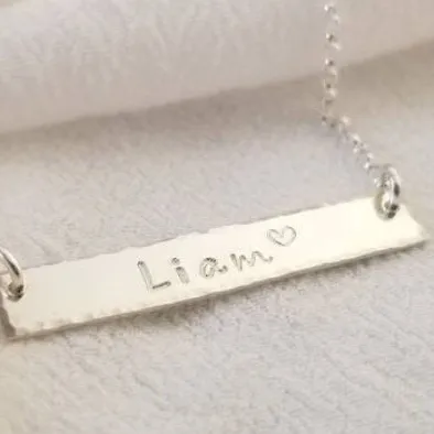 Sterling Silver Name Bar Necklace