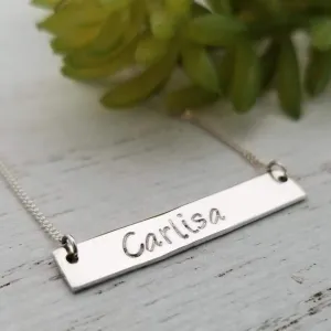 Sterling Silver Name Bar Necklace