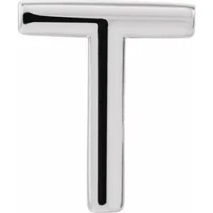 Sterling Silver Single Initial T Earring