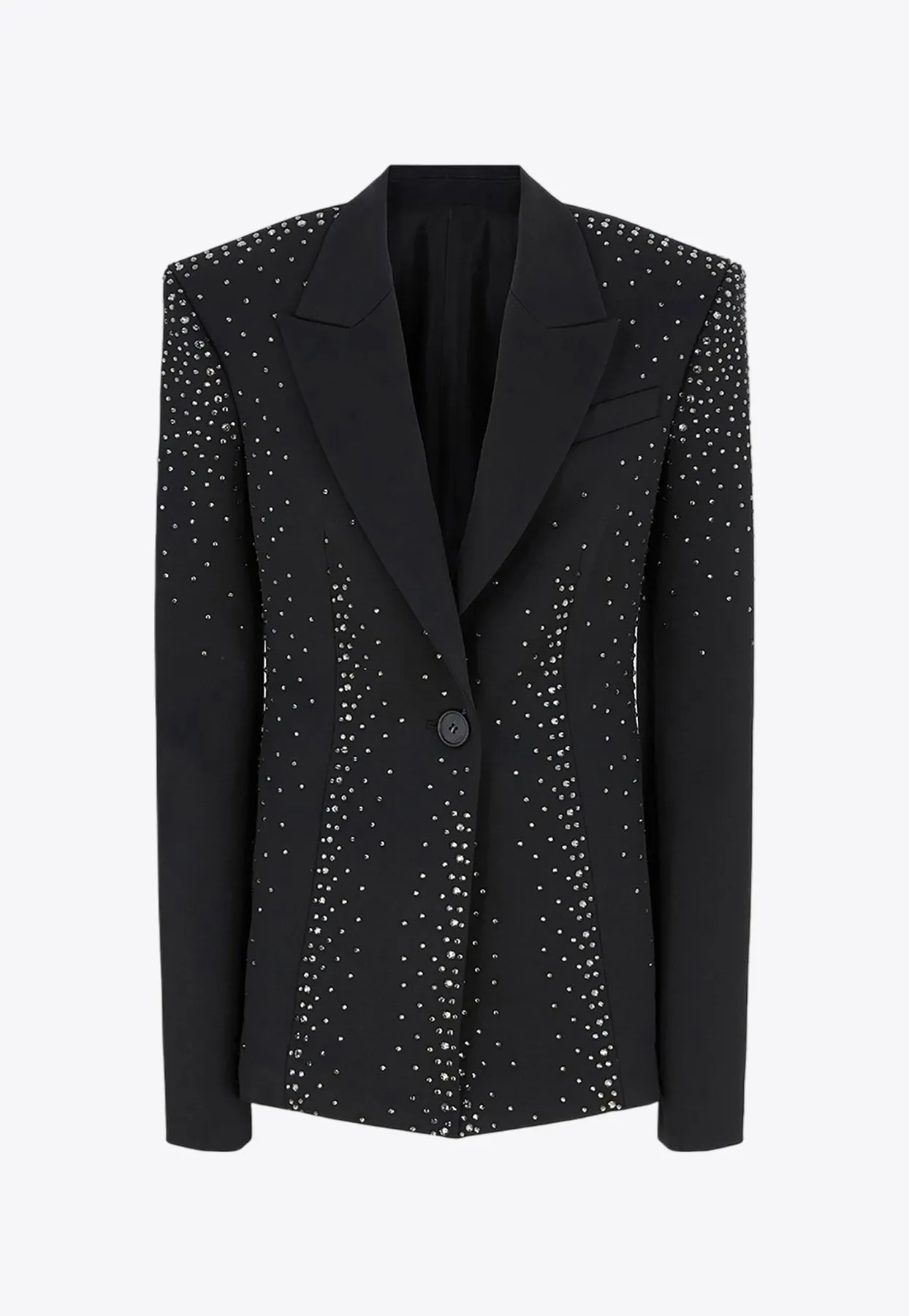 Strass-Embellished Wool Blazer