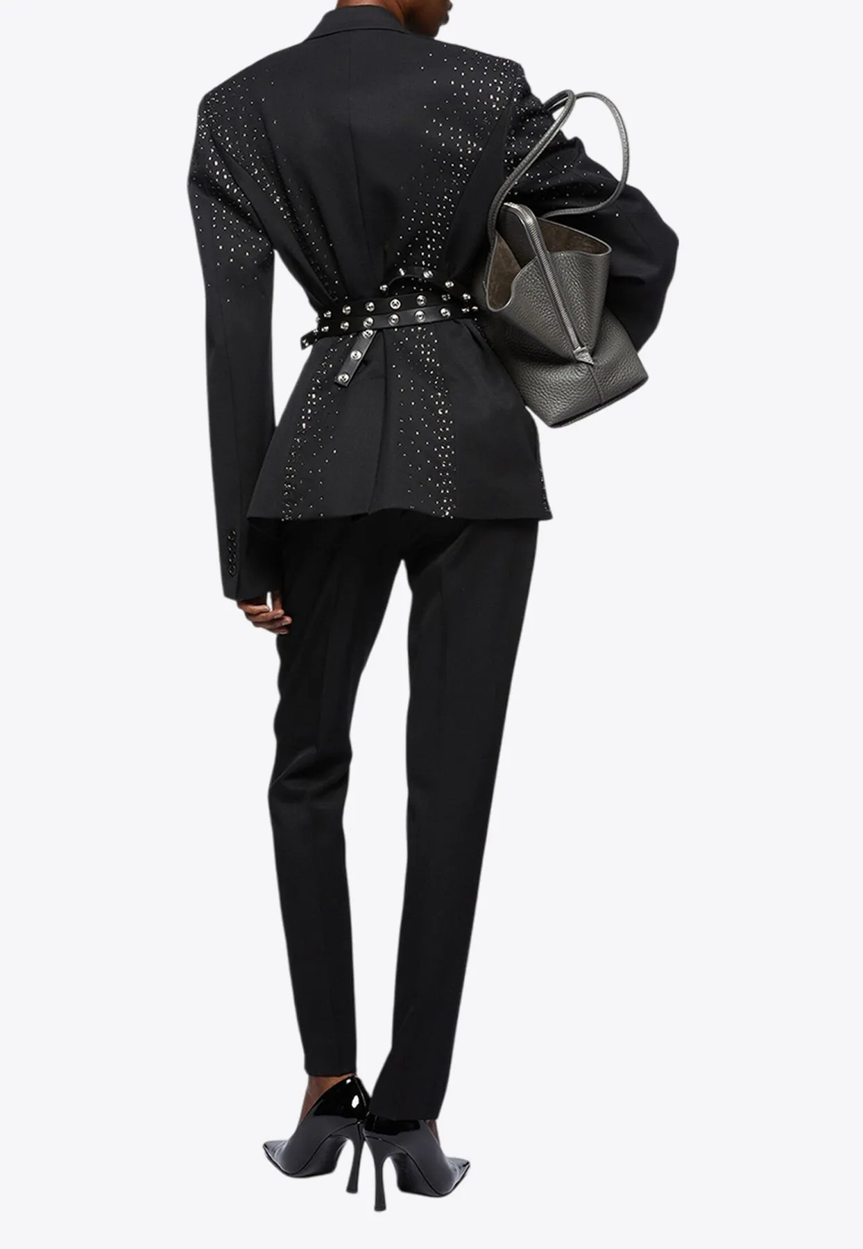 Strass-Embellished Wool Blazer
