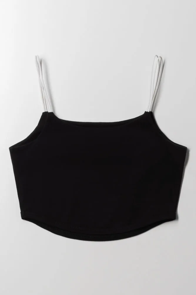 Stripe Crop Top Black