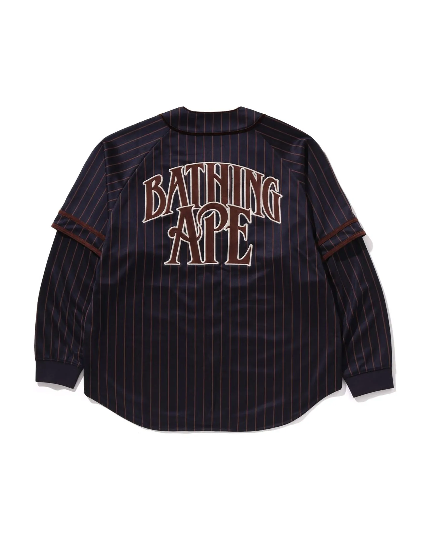 Stripe Layered Sleeves Ls Baseball Shirt