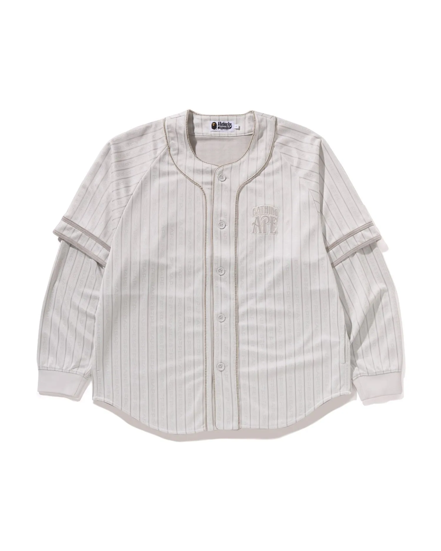 Stripe Layered Sleeves Ls Baseball Shirt