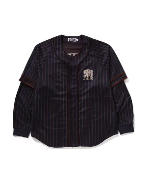 Stripe Layered Sleeves Ls Baseball Shirt