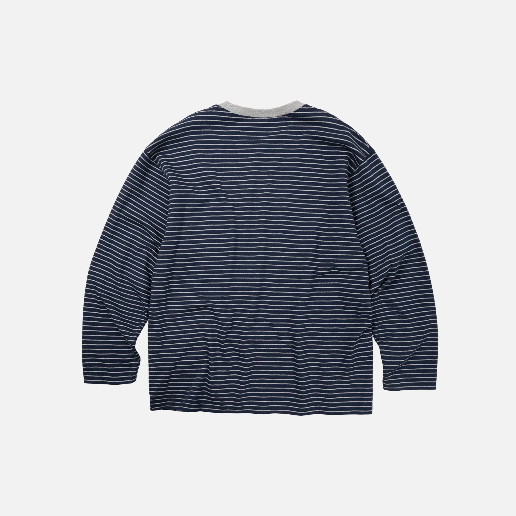 STRIPED RELAXED LS T-SHIRT - NAVY