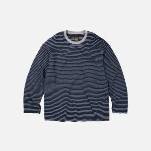 STRIPED RELAXED LS T-SHIRT - NAVY