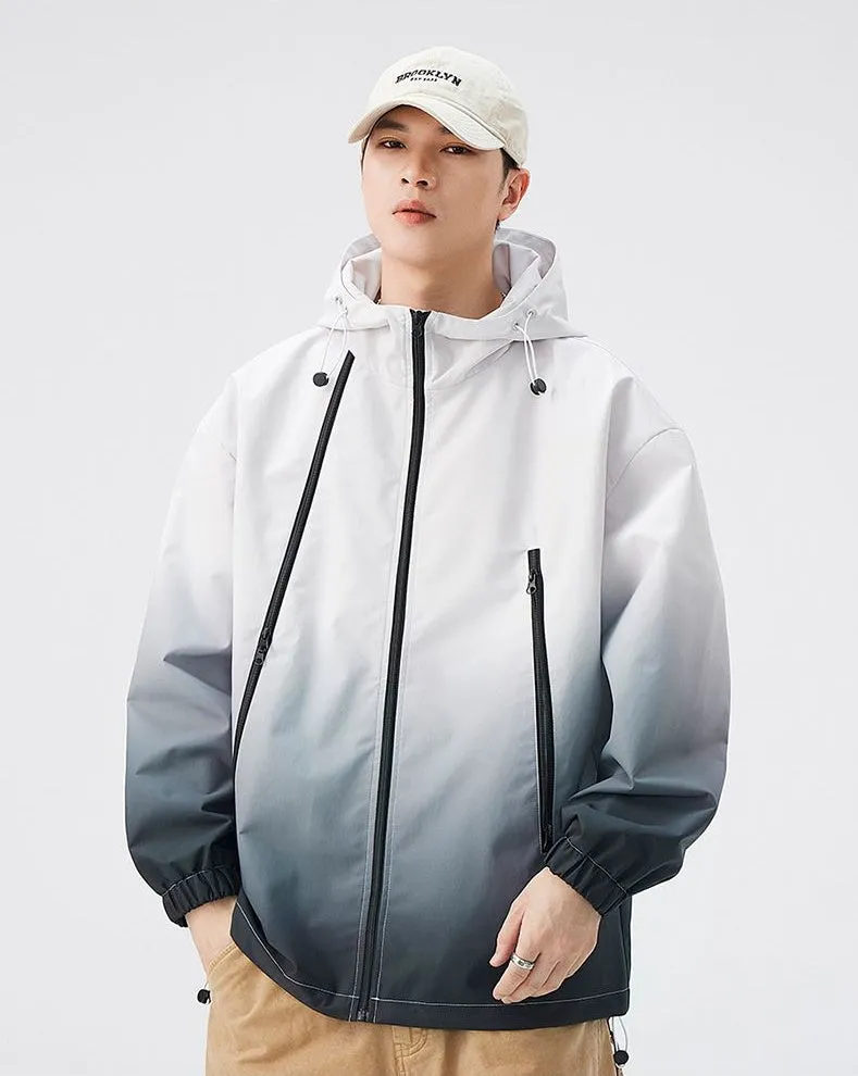 Stylish Hooded Raincoat Featuring a Relaxed-fit and Zippered Pocket